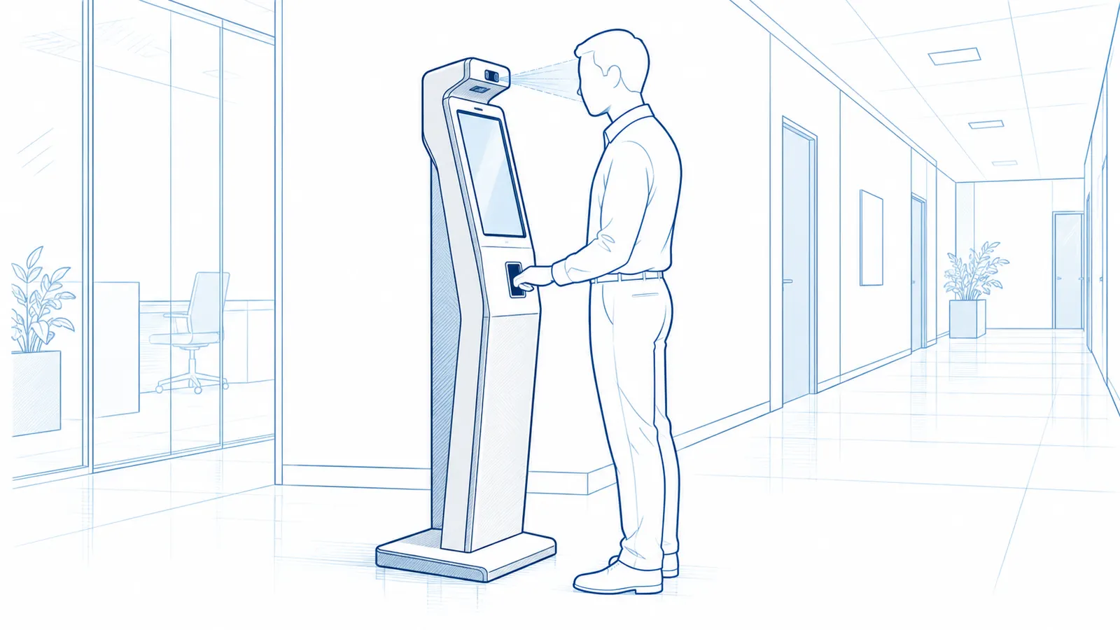 A self-service health screening kiosk of the kind deployed in Meghalaya.